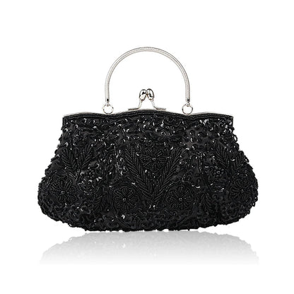 Fashion Retro Women Evening Bags Beaded Ladies Clutch Purse Shoulder Chain Wedding Party Women's Handbag Purses and Handbags