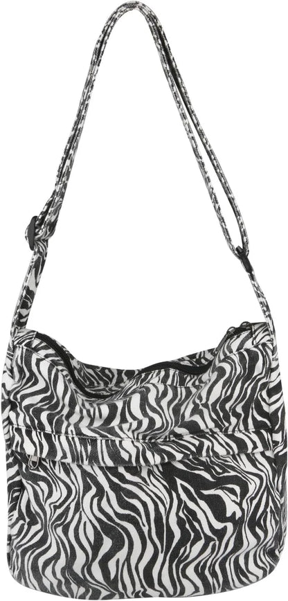 Canvas Casual Messenger Bag Hobo Crossbody Bag Canvas Shouder Tote Handbag for Women and Men