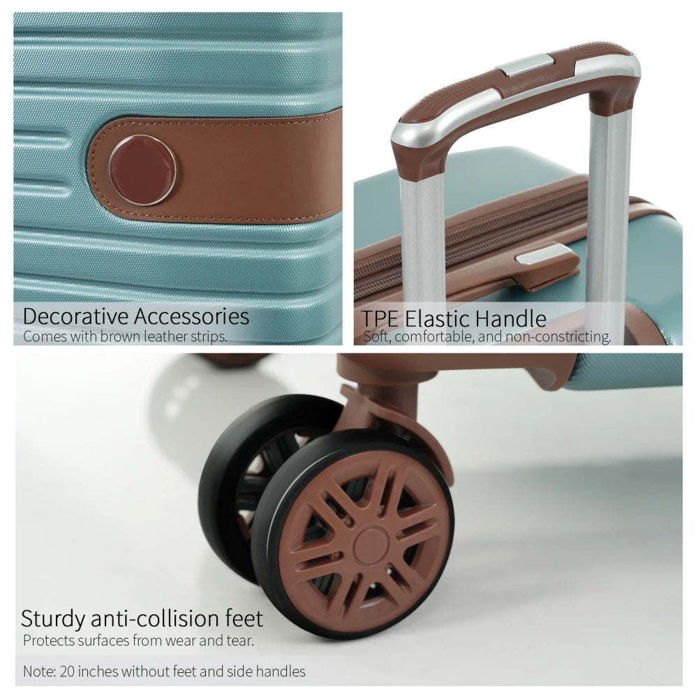 4 Piece Luggage Set Suitcase Set ABS Hard Shell Lightweight Expandable Travel Luggage with 4 Packing Cubes TSA Lock Spinner