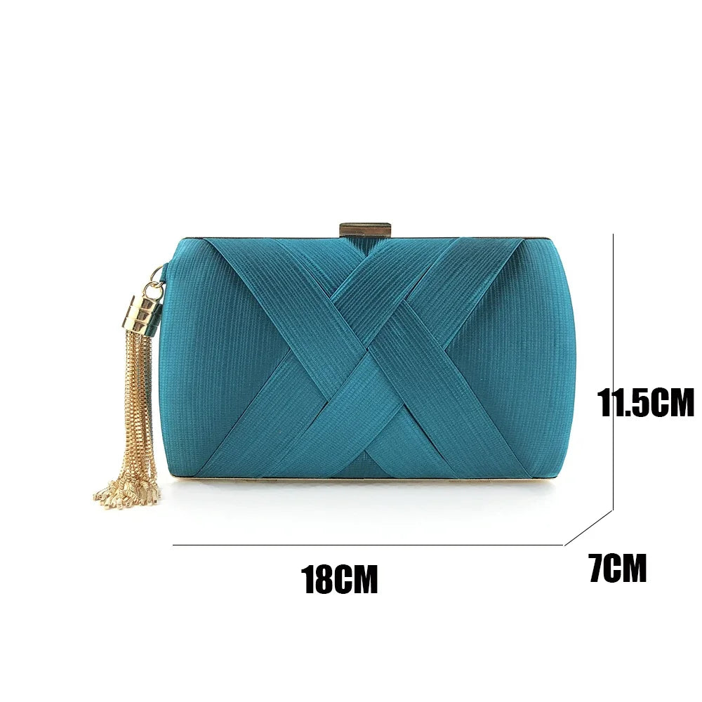 2024 New Fashion Women Evening Bags Tassel Ladies Clutch Purse Shoulder Chain Wedding Party Handbags Bags