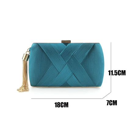 2024 New Fashion Women Evening Bags Tassel Ladies Clutch Purse Shoulder Chain Wedding Party Handbags Bags