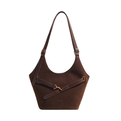 Suede Tote Bag for Women Suede Shoulder Bag Large Capacity Retro Shoulder Satchel Bag Large Shoulder Purse Shopping Bag