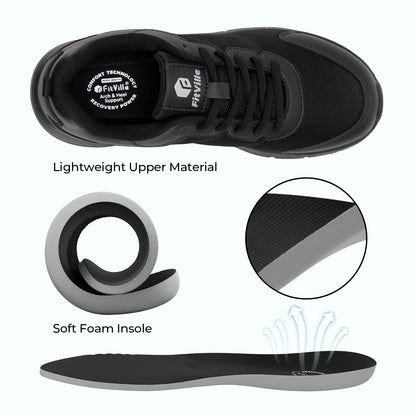 Wide Design 2E Men'S Walking Shoes Lightweight Breathable Cushioning Shoe Relieve Plantar Fasciitis Pain With Arch Support