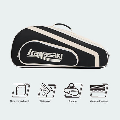Kawasaki Six-Pack Large Capacity Badminton Bag 2025 Brand New Waterproof Portable raqueteira tennis Bag For Men Women K1G00-C861
