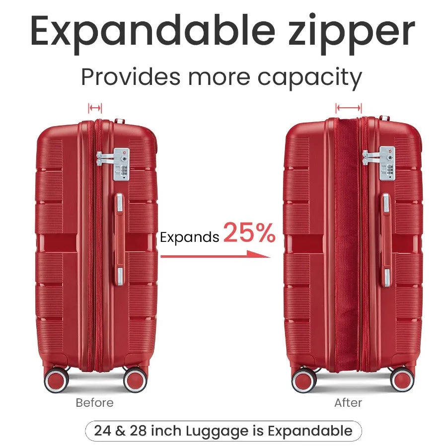 Luggage Sets 4 Piece 14 20 24 28 PP Lightweight Durable Expandable suitcase