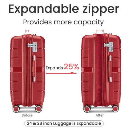 Luggage Sets 4 Piece 14 20 24 28 PP Lightweight Durable Expandable suitcase