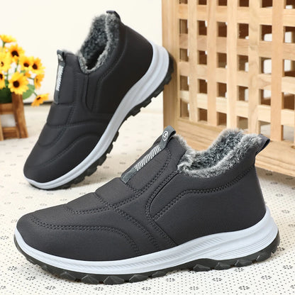 Warm Walking Shoes Lightweight Thermal Ankle Boots Non-slip Slip On Sneakers Winter Thick Fur Shoes for Travel Hiking