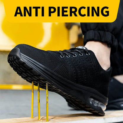 Breathable Safety Shoes Steel Toe Boots for Men Soft Work Sneakers Anti shock Anti-Drop Work Shoes Protective Boots