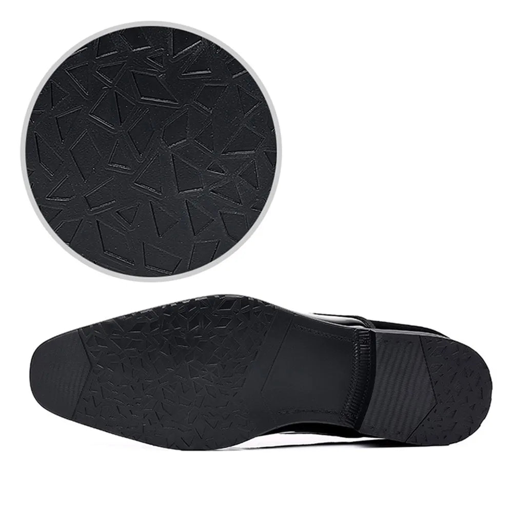 Men's Oxford Shoes Lace up Formal High Gloss Low Top Square Toe Suit Tuxedo Dress Shoes for Business Casual Shoe for Mens