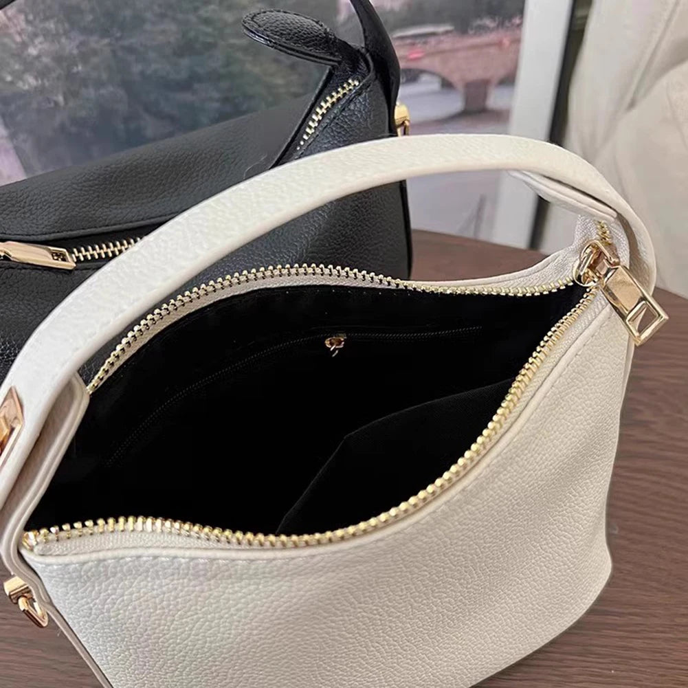 Lightweight PU Mini Purses Women Leather Mini Bag Solid Color Vegan Leather Crossbody Bags Zipper Closure All-Match Shoulder Bag