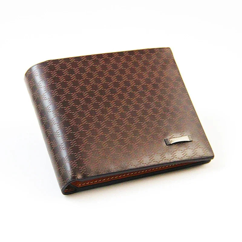 Men	PU Leather Wallet Luxury Short Card Holder Purse for Male Business Fold Portable Wallets for Man Money Bag