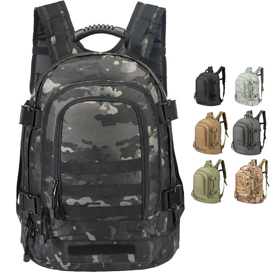 Extra Large 60L Travel Laptop Backpacks Military Tactical Backpack For Men Women Water Resistant Sturdy Outdoor Camo Bag