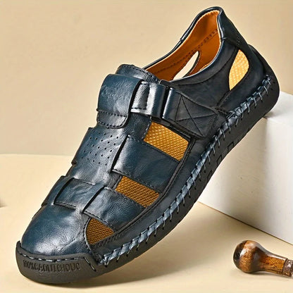 Men's Sport Sandals - Closed Toe Outdoor Fisherman Shoes, Breathable Summer Beach Loafers, Anti-Slip