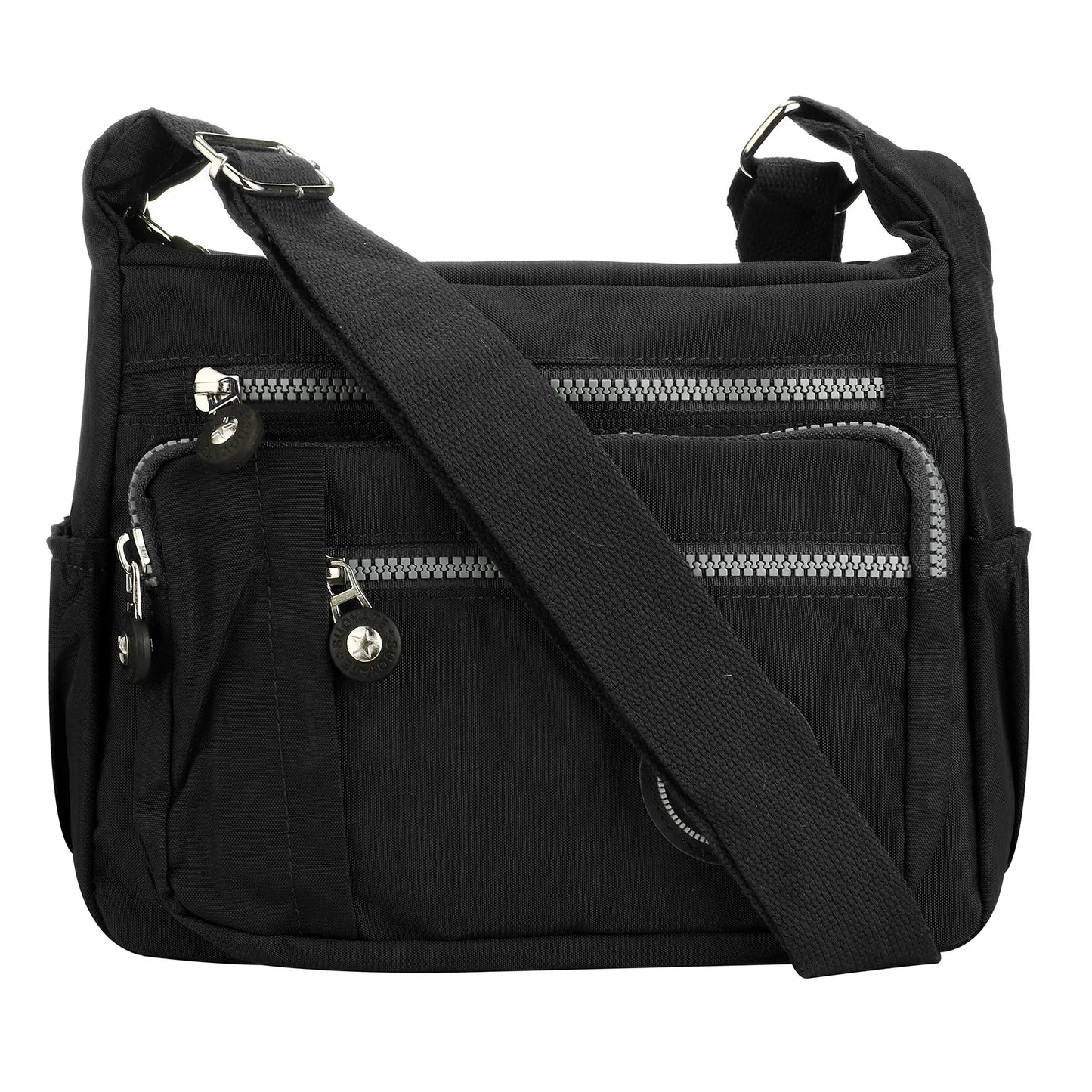 Fashionable multi-pocket wallet handbag, casual crossbody bag, floral pattern shoulder bag, nylon waterproof messenger bag