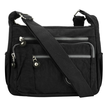 Fashionable multi-pocket wallet handbag, casual crossbody bag, floral pattern shoulder bag, nylon waterproof messenger bag