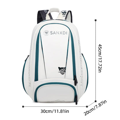 Badminton Tennis Racket Backpack Large Capacity Outdoor Sports Training Bag with Shoes Compartment Multifunctional Fitness Bag