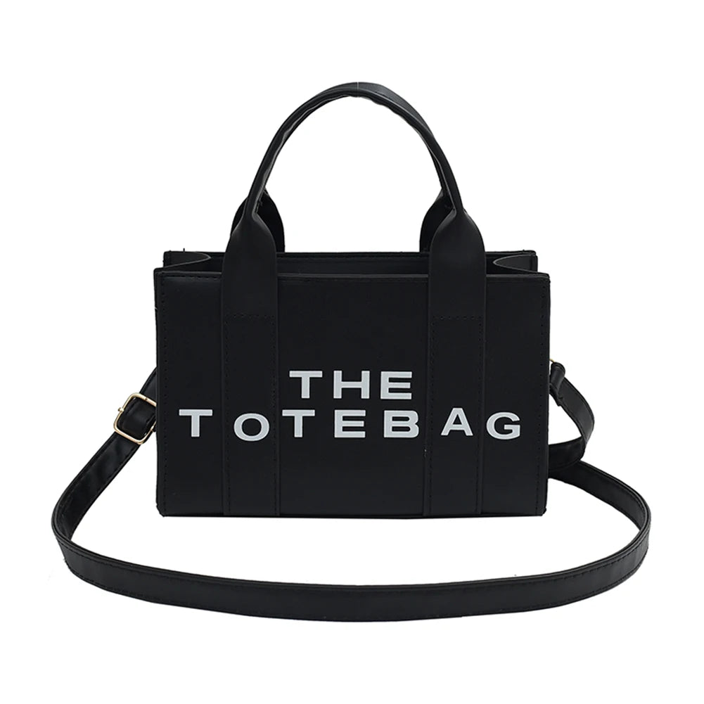 The Small Leather Tote Bag For Women Trendy PU Leather Handbag Casual Simple Adjustable Straps Female Satchel For Work Travel