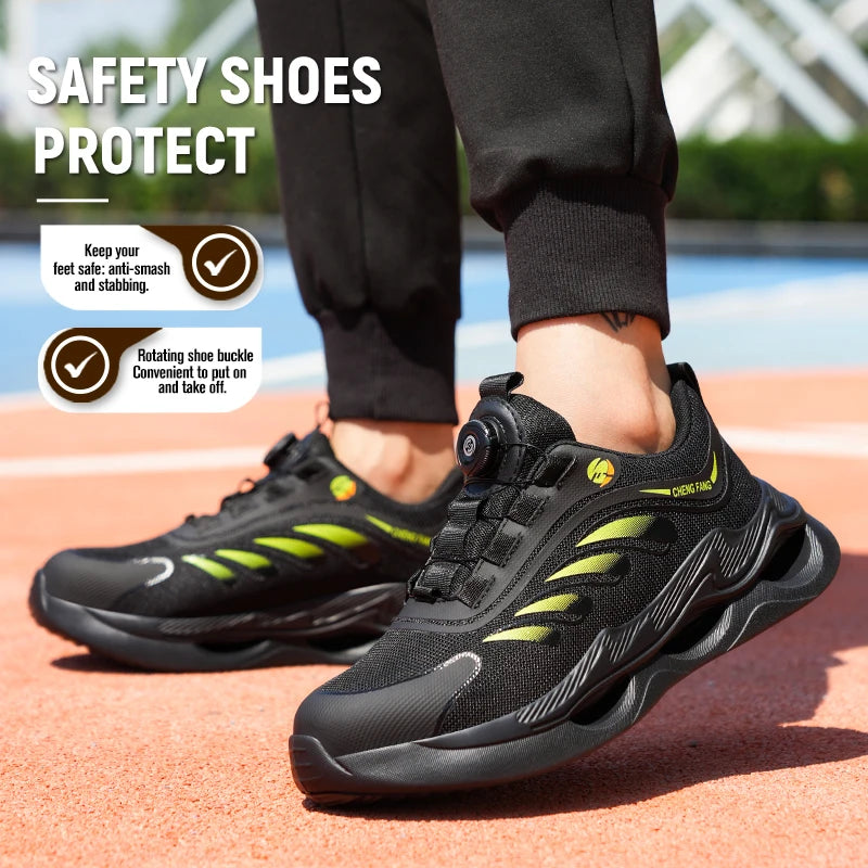 Soft sole lace-free anti-smash and anti-puncture safety shoes