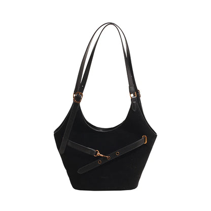 Suede Tote Bag for Women Suede Shoulder Bag Large Capacity Retro Shoulder Satchel Bag Large Shoulder Purse Shopping Bag