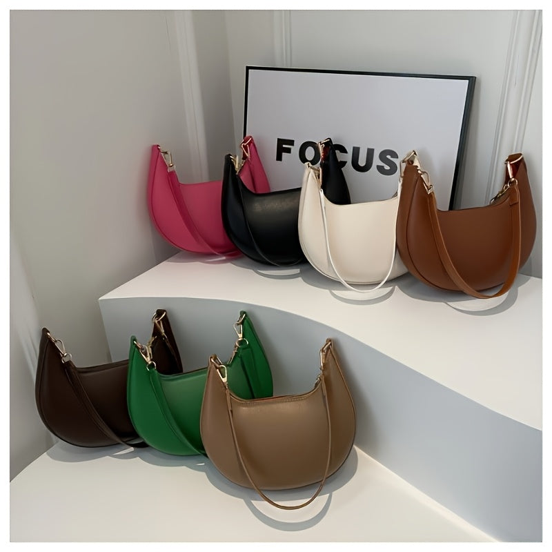 Store Manager's Pick French Style Women's Crescent Crossbody Shoulder Tote Bag Fashion Versatile for Dates Parties Shopping Travel Large Capacity Minimalist High-Quality Lightweight Gift Coffee Brown Red Black Must-Have